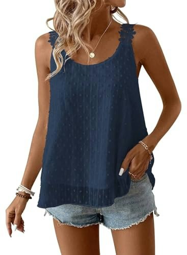 Falechay Women's Boat Neck Sleeveless Casual Top: $21.21 Falechay Women's Boat Neck Sleeveless Casual Top: $21.21