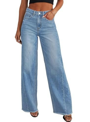 Sidefeel Women's High-Waisted Wide Leg Denim Jeans: $33.24 Sidefeel Women's High-Waisted Wide Leg Denim Jeans: $33.24