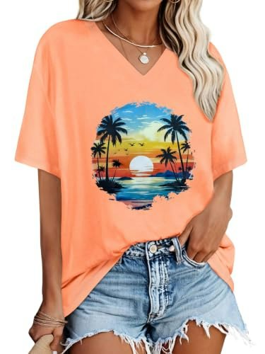 Oversized V-Neck Summer T-Shirt: $12.74 Oversized V-Neck Summer T-Shirt: $12.74