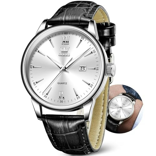 Olevs Men's Leather Strap Watch: $31.25
