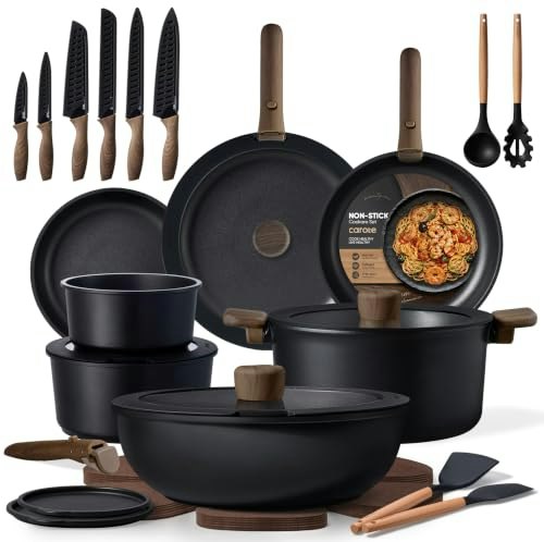 Carote 38-Piece Nonstick Cookware Set with Detachable Handles: $139.98 Carote 38-Piece Nonstick Cookware Set with Detachable Handles: $139.98