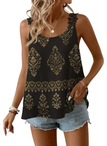Falechay Women's Sleeveless Boat Neck Casual Shirt: $21.23 Falechay Women's Sleeveless Boat Neck Casual Shirt: $21.23