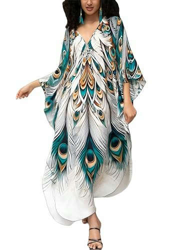 Women's Plus Size Animal Print V-Neck Batwing Kaftan Cover-Up: $16.98 Women's Plus Size Animal Print V-Neck Batwing Kaftan Cover-Up: $16.98