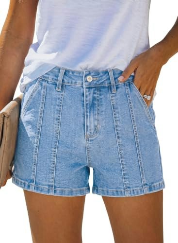 Sidefeel Women's High-Waisted Denim Shorts: $18.39 Sidefeel Women's High-Waisted Denim Shorts: $18.39
