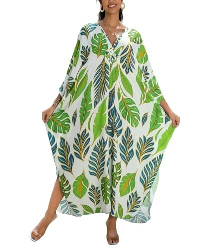 Imagekope Women's Plus Size Animal Print V-Neck Kaftan Beach Cover-Up: $14.97 Imagekope Women's Plus Size Animal Print V-Neck Kaftan Beach Cover-Up: $14.97