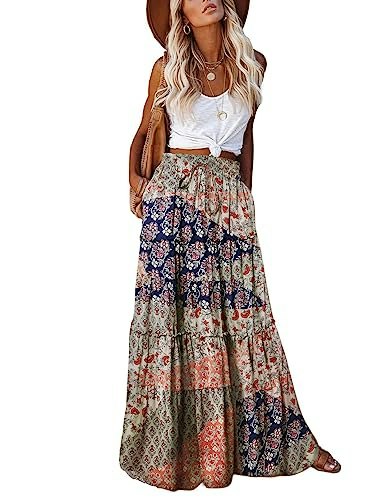 Earkoha Women's Boho Chiffon Maxi Skirt: $26 Earkoha Women's Boho Chiffon Maxi Skirt: $26