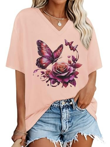 Women's Oversized V-Neck T-Shirt: $14.24 Women's Oversized V-Neck T-Shirt: $14.24