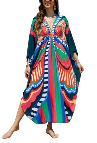 Women's Plus Size Animal Print V-Neck Batwing Kaftan Cover-Up: $14.99 Women's Plus Size Animal Print V-Neck Batwing Kaftan Cover-Up: $14.99