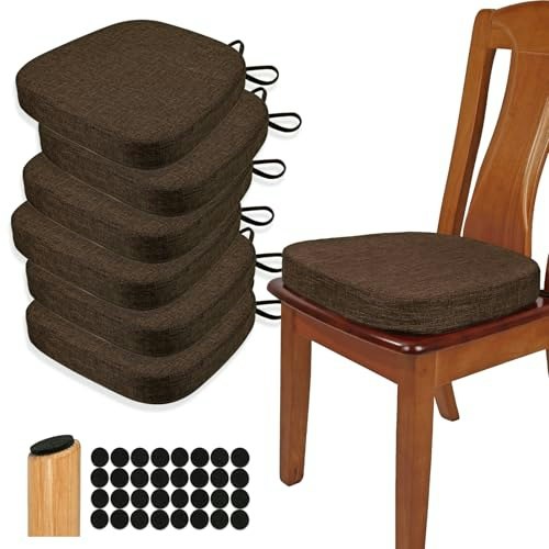 Buyue 2.5-Inch U-Shape Dining Chair Cushions 6-Pack: $57.74