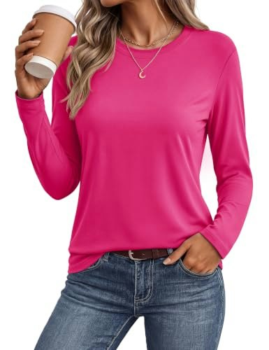 Yucolen Women's Crewneck Long Sleeve Cotton Shirt: $14.98 Yucolen Women's Crewneck Long Sleeve Cotton Shirt: $14.98