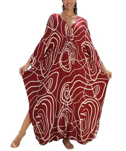 Women's Plus Size Animal Print V-Neck Batwing Kaftan Cover-Up: $14.98 Women's Plus Size Animal Print V-Neck Batwing Kaftan Cover-Up: $14.98