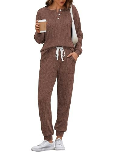 Ekouaer Women's Knit 2-Piece Lounge Set: $29.99 Ekouaer Women's Knit 2-Piece Lounge Set: $29.99