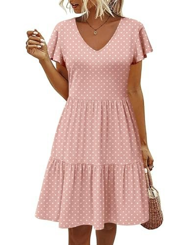Hotouch Women's V-Neck Tiered Swing Dress: $16.99 Hotouch Women's V-Neck Tiered Swing Dress: $16.99
