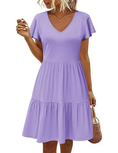 Hotouch Women's V-Neck Casual Swing Dress: $14.44 Hotouch Women's V-Neck Casual Swing Dress: $14.44