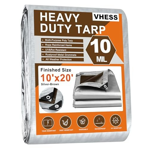 10' x 20' Heavy Duty Waterproof Poly Tarp: $28.04 10' x 20' Heavy Duty Waterproof Poly Tarp: $28.04