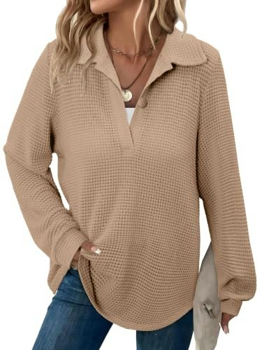 Bette Boutik Women's Waffle Knit Sweatshirt: $25.49 Bette Boutik Women's Waffle Knit Sweatshirt: $25.49