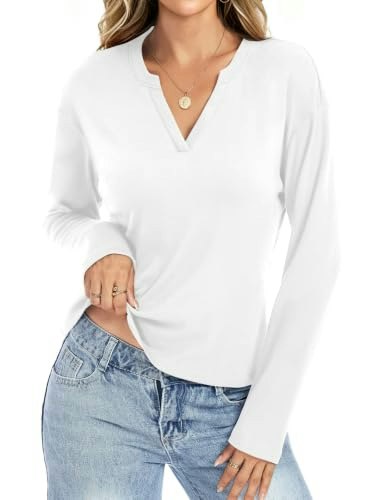 Women's V-Neck Long Sleeve Crop Top: $8.49 Women's V-Neck Long Sleeve Crop Top: $8.49