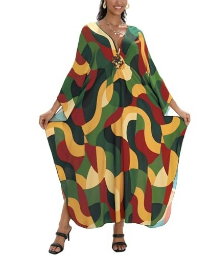Women's Plus Size Animal Print V-Neck Batwing Kaftan Cover-Up: $14.99 Women's Plus Size Animal Print V-Neck Batwing Kaftan Cover-Up: $14.99