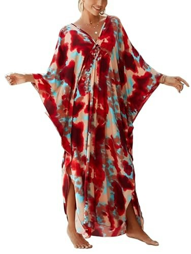 Women's Plus Size Animal Print V-Neck Batwing Kaftan Cover-Up: $14.99 Women's Plus Size Animal Print V-Neck Batwing Kaftan Cover-Up: $14.99