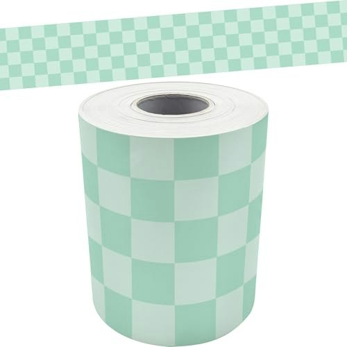 Teacher Created Resources 50-foot Green Checkers Straight Rolled Border Trim: $8.99