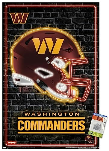 Washington Commanders Neon Helmet Wall Poster: $24.99 Washington Commanders Neon Helmet Wall Poster: $24.99