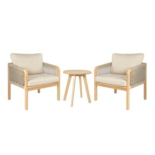 Jonathan Y Aveiro 3-Piece Acacia Patio Conversation Set: $374.95