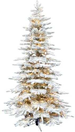 Fraser Hill Farm 6.5-Foot Flocked Mountain Pine Artificial Christmas Tree: $249.99