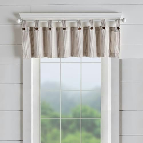 Threadmade 60" x 15" Ticking Stripe Linen Window Valance: $10.98 Threadmade 60" x 15" Ticking Stripe Linen Window Valance: $10.98
