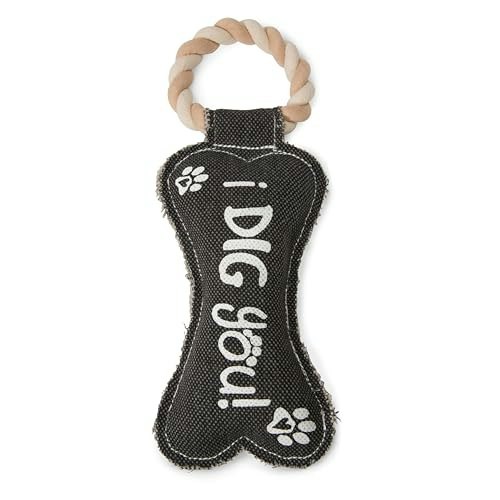 Pavilion Pets Gray Bone Canvas and Rope Dog Toy: $10 Pavilion Pets Gray Bone Canvas and Rope Dog Toy: $10