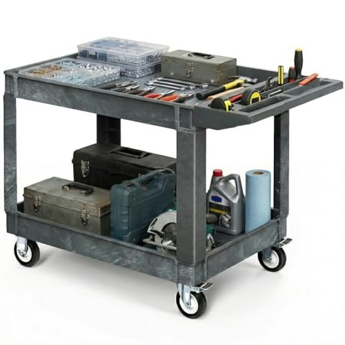 DWVO 2-Tier Heavy-Duty Plastic Utility Cart: $107.99 DWVO 2-Tier Heavy-Duty Plastic Utility Cart: $107.99