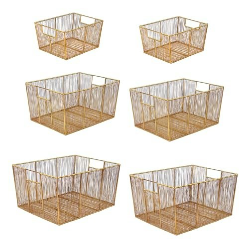 Happimess Sutton 16-inch Nesting Steel Storage Baskets 6-Pack: $99.99