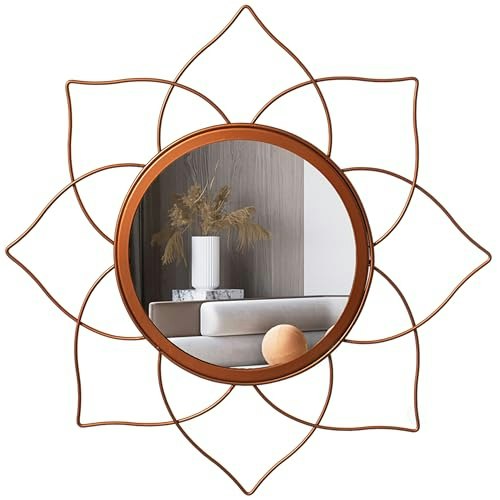 Uniquewise 12.25-inch Flower Shape Metal Mirror: $33.56