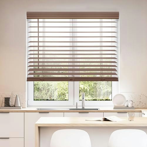 Dez Furnishings 2-inch Cordless Faux Wood Blind 36.5 x 64-Inch: $57.67