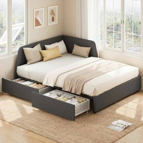 Likimio Full Corner Daybed with Drawers: $195.99 Likimio Full Corner Daybed with Drawers: $195.99