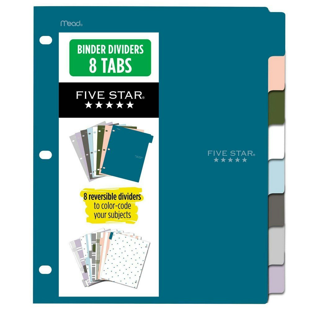 Mead Five Star Color Pop 3-Hole Punched Tab Divider Set 8-Pack: $9.79 Mead Five Star Color Pop 3-Hole Punched Tab Divider Set 8-Pack: $9.79