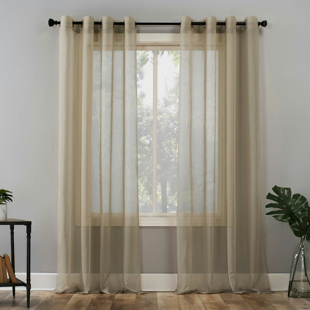 No. 918 Emily 59"x63" Sheer Voile Grommet Curtain Panel: $9.99