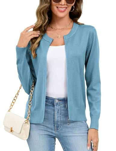 Totatuit Women's Zip-Up Knit Cardigan: $22.08