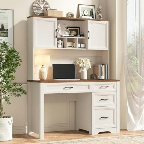 Vabches Farmhouse Executive Desk with Hutch: $229.49 Vabches Farmhouse Executive Desk with Hutch: $229.49