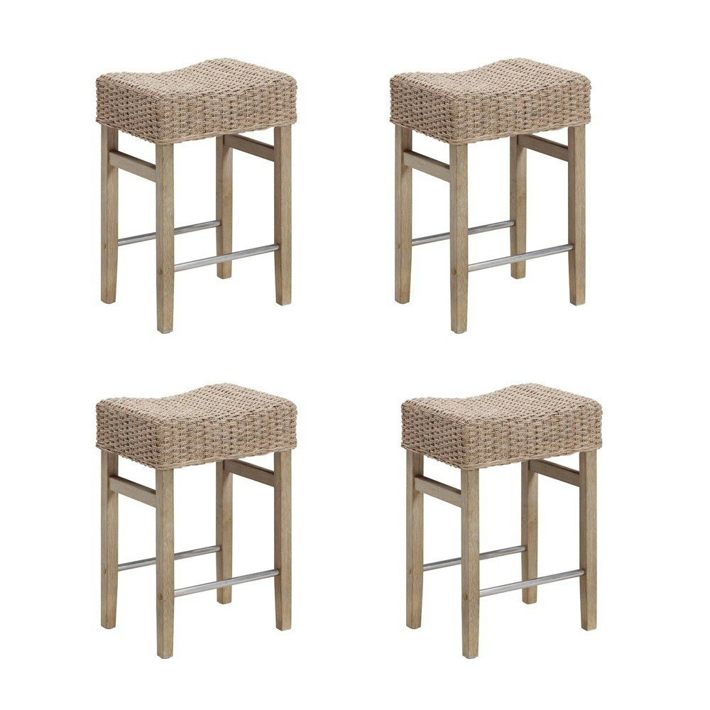 Nathan James Harvey Seagrass Counter Height Barstools 4-Pack: $407.99