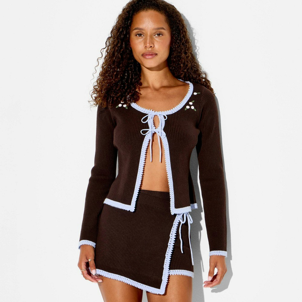 Women's Wild Fable Crewneck Flyaway Cardigan Sweater: $30 Women's Wild Fable Crewneck Flyaway Cardigan Sweater: $30