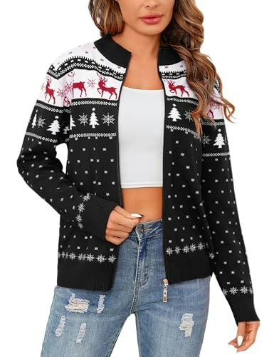 Totatuit Women's Zip-Up Christmas Knit Cardigan: $36.54 Totatuit Women's Zip-Up Christmas Knit Cardigan: $36.54