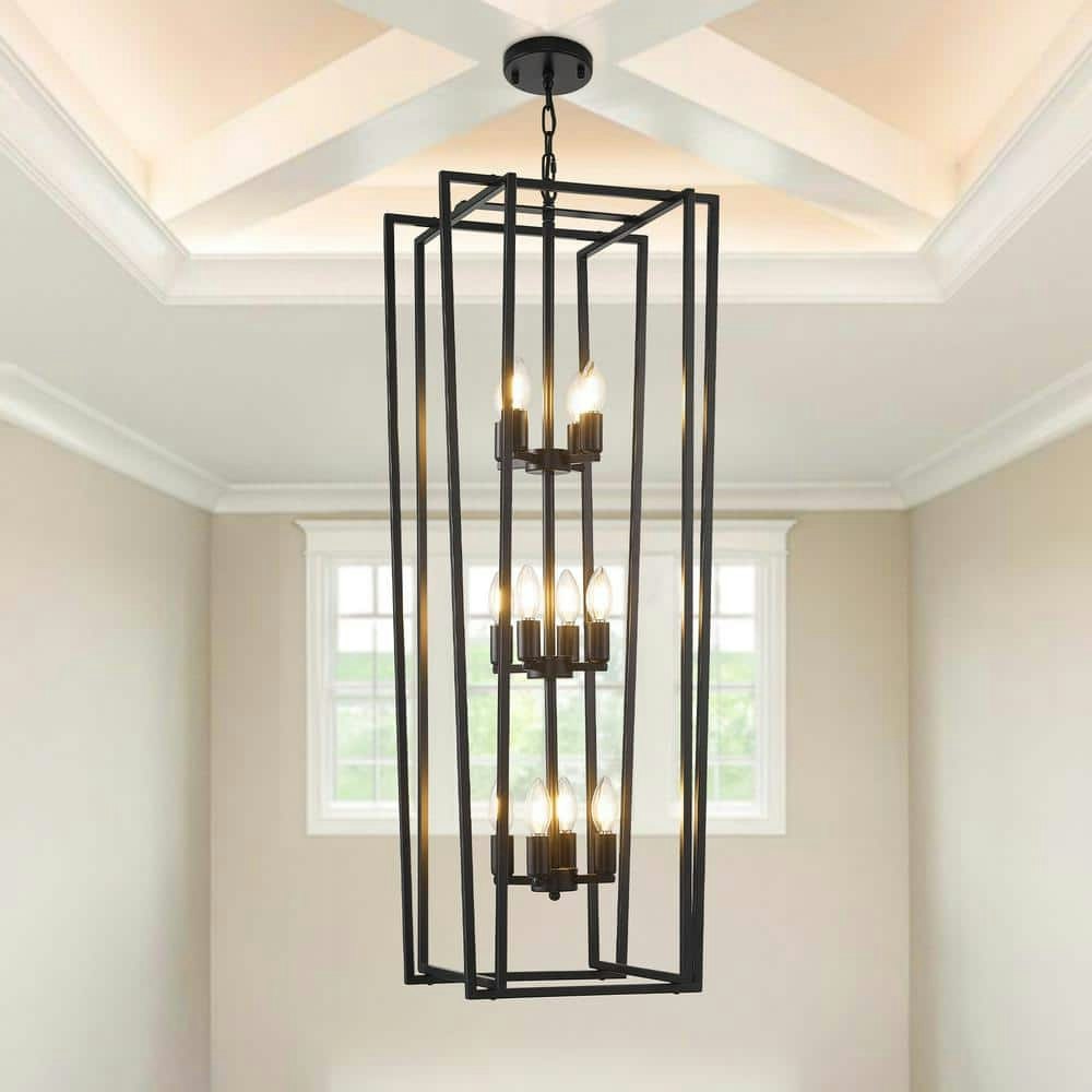 12-Light Modern Semi-Flush Mount Chandelier: $119 12-Light Modern Semi-Flush Mount Chandelier: $119