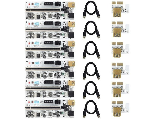 PCI-E 16x USB 3.0 Riser Card 6-Pack: $48.99