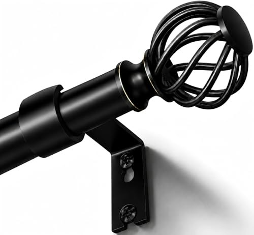 36-72 Inch Adjustable Matte Black Curtain Rod: $22.48 36-72 Inch Adjustable Matte Black Curtain Rod: $22.48