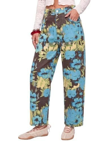 Luvamia Women's Floral Western Baggy Jeans: $29.99 Luvamia Women's Floral Western Baggy Jeans: $29.99