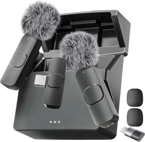 Mini Mic Pro Wireless Lavalier Microphone with Charging Case: $33.99