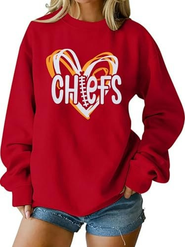 Lotucy Women's Football Heart Graphic Sweatshirt: $19.99 Lotucy Women's Football Heart Graphic Sweatshirt: $19.99