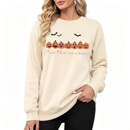 Fayaleq Women's Pumpkin Graphic Halloween Sweatshirt: $12.74 Fayaleq Women's Pumpkin Graphic Halloween Sweatshirt: $12.74