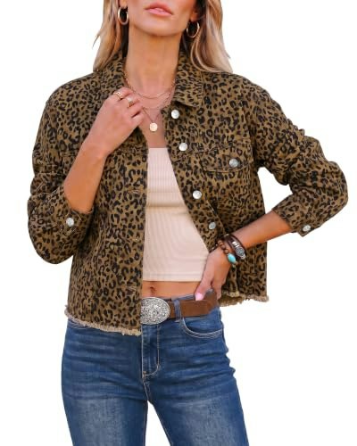 Luvamia Women's Cheetah Print Jean Jacket: $24.98 Luvamia Women's Cheetah Print Jean Jacket: $24.98