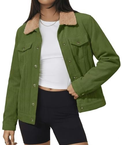 Yucolen Women's Corduroy Sherpa-Lined Button-Down Jacket: $47.97 Yucolen Women's Corduroy Sherpa-Lined Button-Down Jacket: $47.97